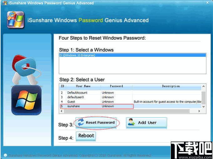 iSunshare Windows Password Genius下载,密码恢复