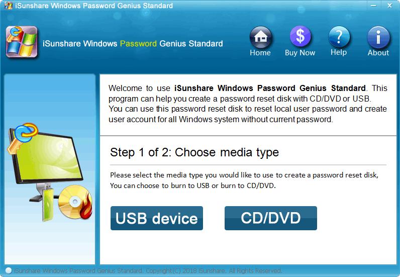 iSunshare Windows Password Genius下载,密码恢复